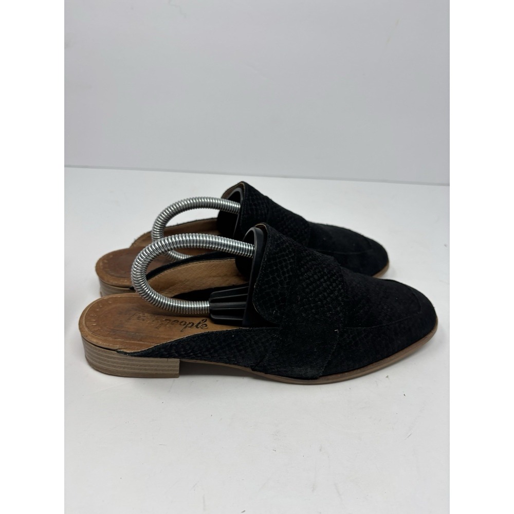 Free People Slip On Mules Flats Shoes Women's Size 39 EU/ 9US Black Suede - Picture 3 of 8